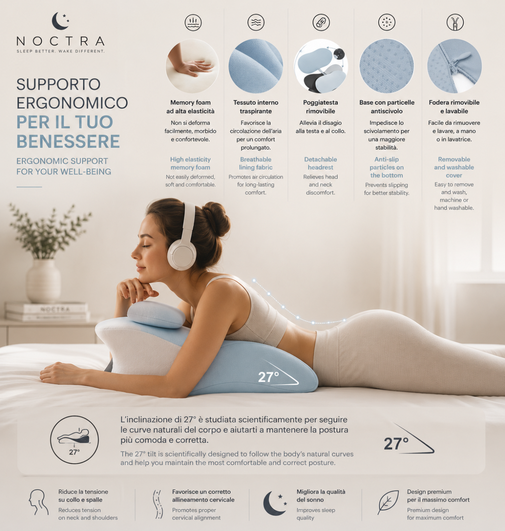NOCTRΛ — Cuscino a Cuneo Memory Foam
