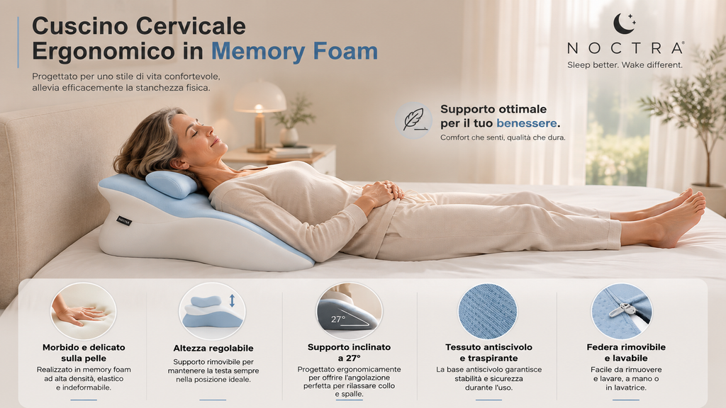NOCTRΛ — Cuscino a Cuneo Memory Foam