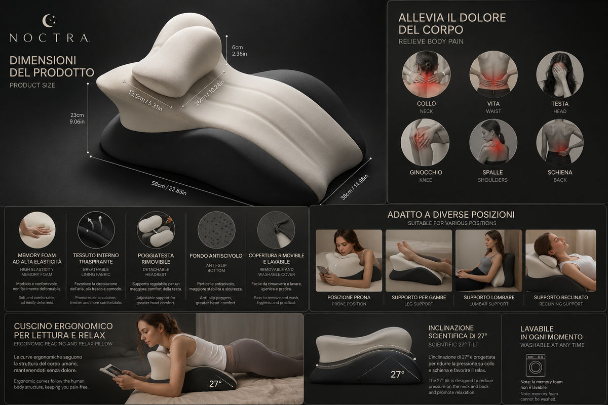 NOCTRΛ — Cuscino a Cuneo Memory Foam