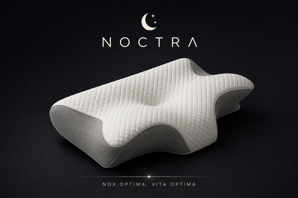 NOCTRΛ-Cuscino Cervicale Ergonomico in Memory Foam | Supporto Sagomato per Collo e Spalle