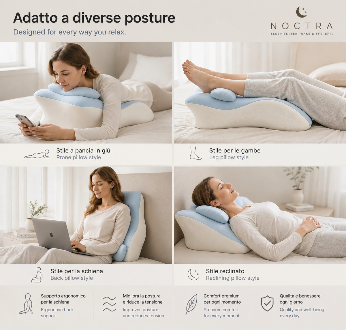 NOCTRΛ — Cuscino a Cuneo Memory Foam